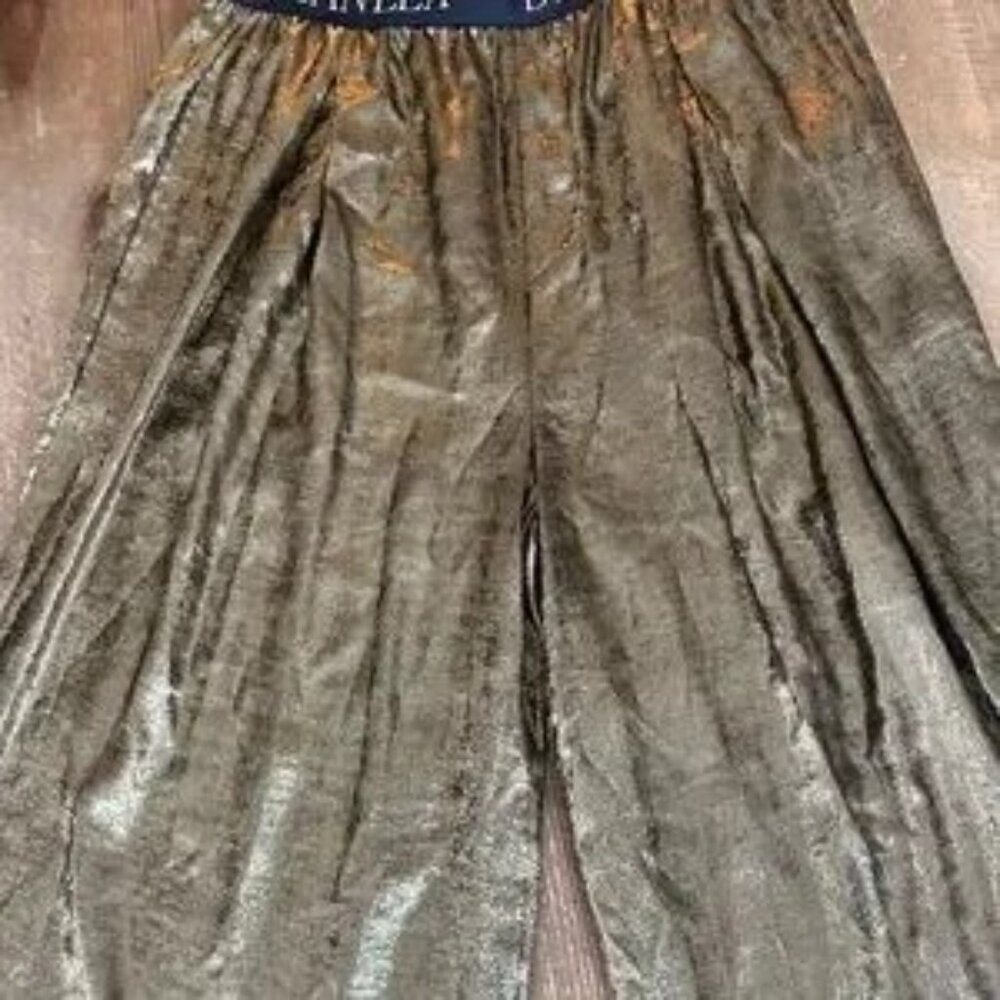 Dylanlex Pants Metallic Gold Wide Leg Cozy Pant XS - Picture 13 of 14